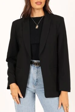 Luna Open Front Blazer - Black -Clothing Discount Shop petal and pup usa outerwear luna open front blazer black 33752443388081