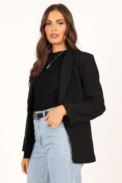 Luna Open Front Blazer - Black -Clothing Discount Shop petal and pup usa outerwear luna open front blazer black 33752443453617
