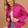 Millie Quilted Jacket - Berry -Clothing Discount Shop petal and pup usa outerwear millie quilted jacket berry 32673831452849