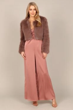 Molly Faux Fur Jacket - Mocha -Clothing Discount Shop petal and pup usa outerwear molly faux fur jacket mocha 32837741445297