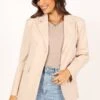 Myla Single Button Blazer - Cream 2 Myla Single Button Blazer - Cream -Clothing Discount Shop petal and pup usa outerwear myla single button blazer cream 33752470618289