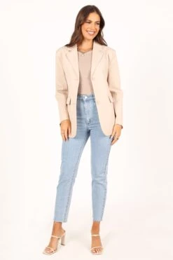Myla Single Button Blazer - Cream -Clothing Discount Shop petal and pup usa outerwear myla single button blazer cream 33752470683825