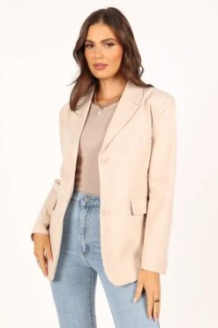 Myla Single Button Blazer - Cream -Clothing Discount Shop petal and pup usa outerwear myla single button blazer cream 33752470716593
