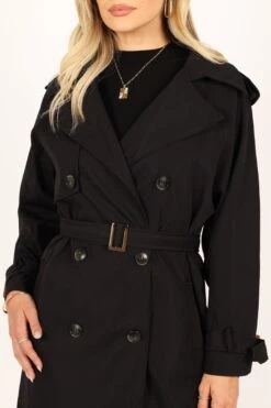 Clothing Discount Shop -Clothing Discount Shop petal and pup usa outerwear trina button front trench coat black 33865206235313