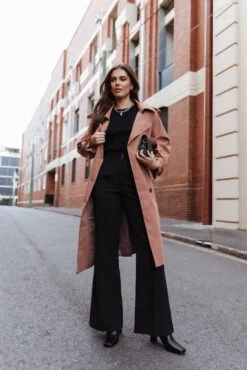 Trina Button Front Trench Coat - Rust 16 Trina Button Front Trench Coat - Rust -Clothing Discount Shop petal and pup usa outerwear trina button front trench coat rust 33960022048945