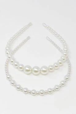 2 Pack Headband Set - Pearl
