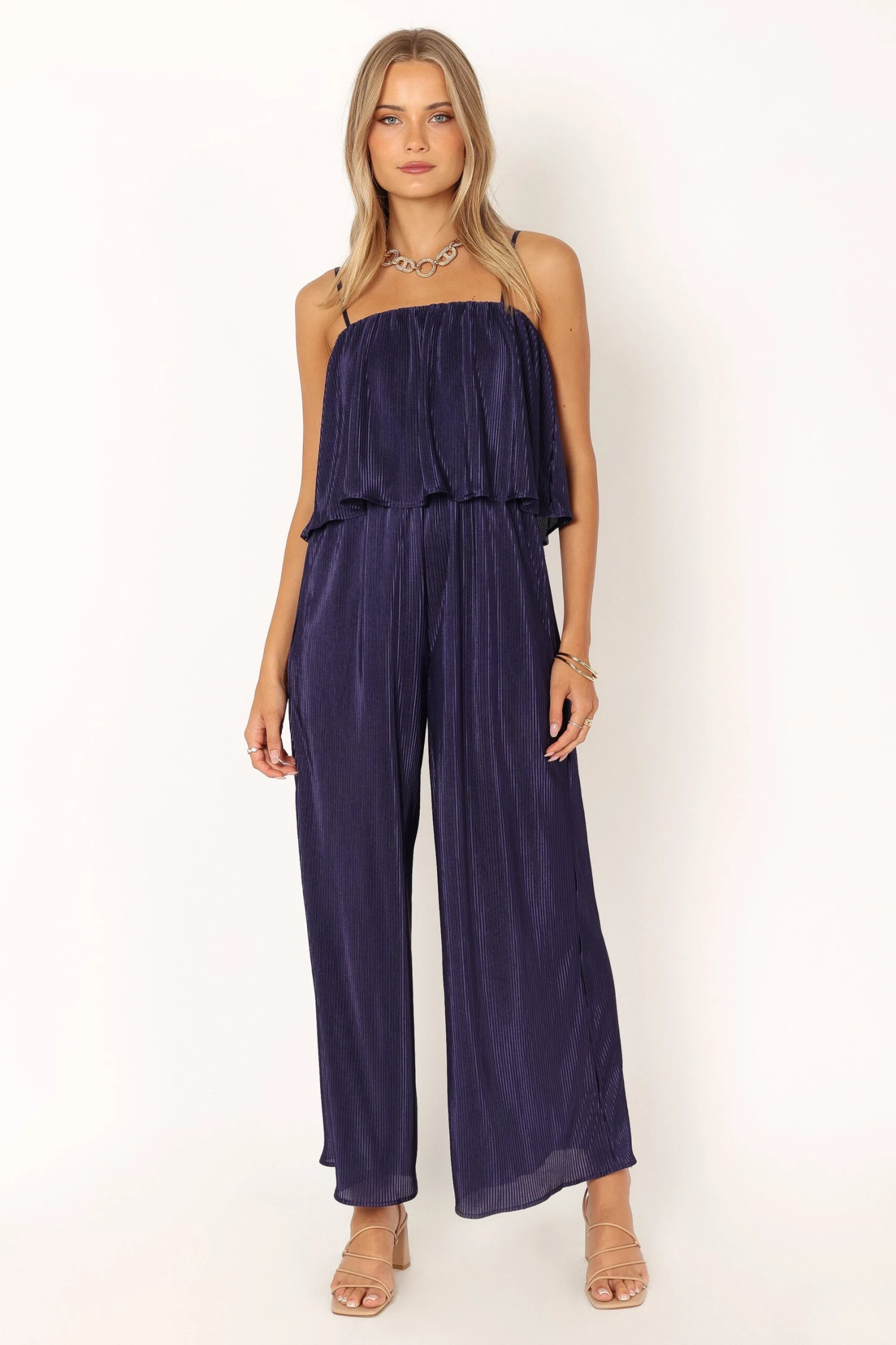 Jillian Plisse Jumpsuit - Navy 4 Jillian Plisse Jumpsuit - Navy - Image 2