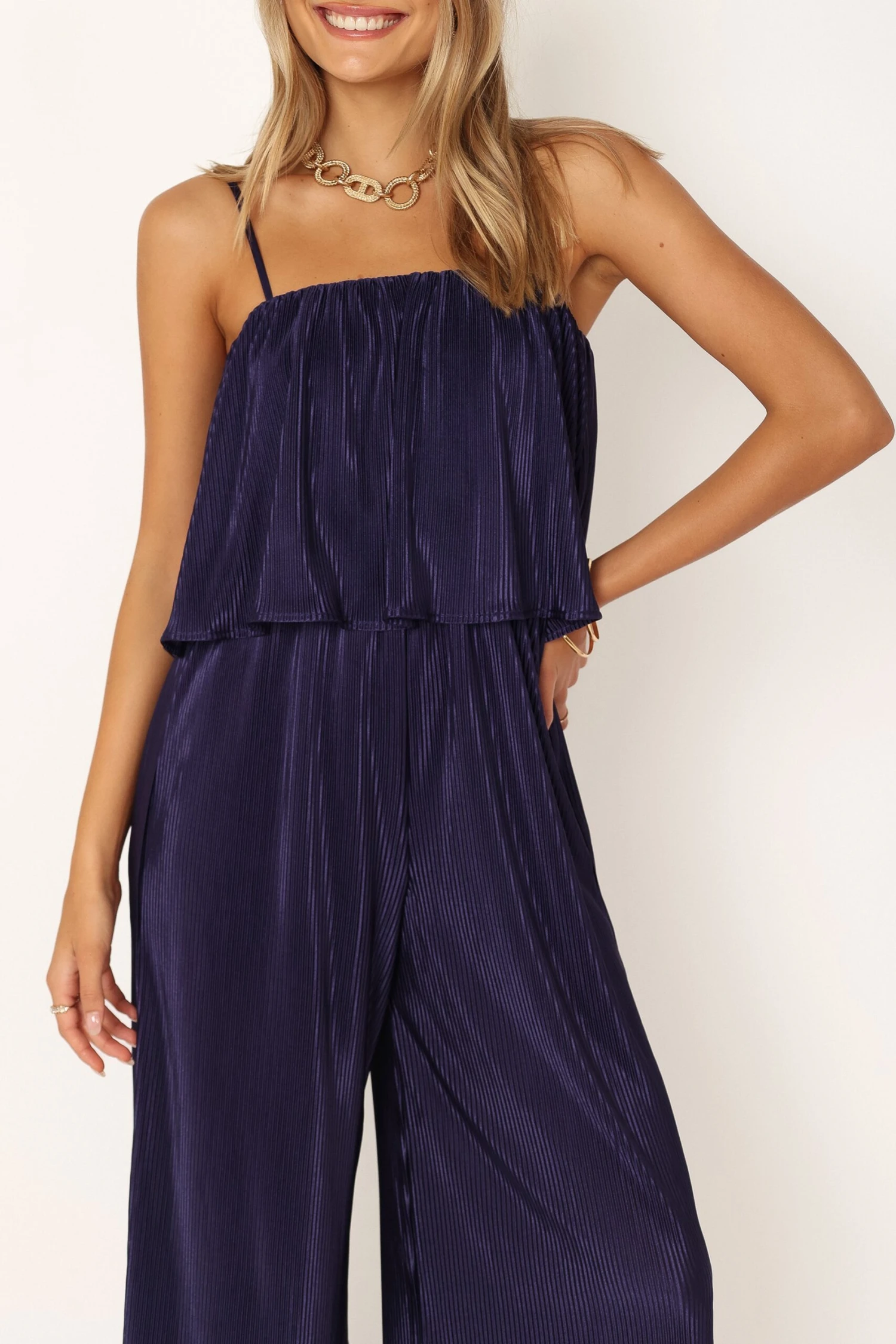 Jillian Plisse Jumpsuit - Navy 8 Jillian Plisse Jumpsuit - Navy - Image 6