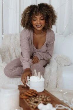 Camilla Knitted Three Piece Pant Set - Beige