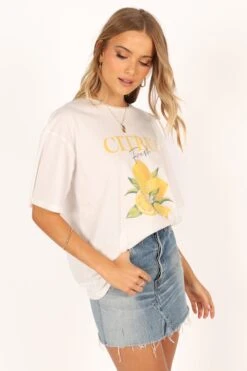 Citrus Tee - White -Clothing Discount Shop petal and pup usa tops citrus tee white 33549820952753
