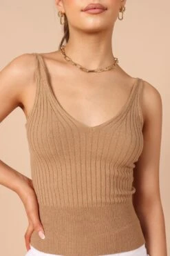 Gemma V Neck Tank Top - Camel 15 Gemma V Neck Tank Top - Camel -Clothing Discount Shop petal and pup usa tops gemma v neck tank top camel 32213971304625