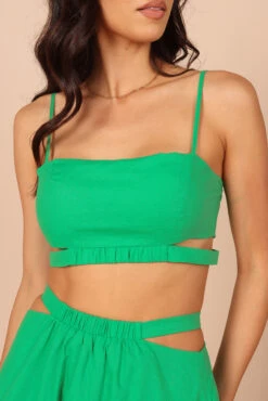Julia Cropped Top - Green 11 Julia Cropped Top - Green -Clothing Discount Shop petal and pup usa tops julia cropped top green 32196005888177