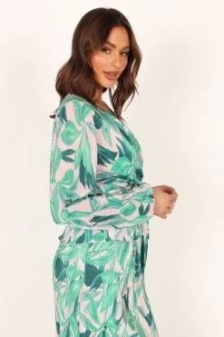 Minelli Pleat Top - Green 19 Minelli Pleat Top - Green -Clothing Discount Shop petal and pup usa tops minelli pleat top green 33810824134833