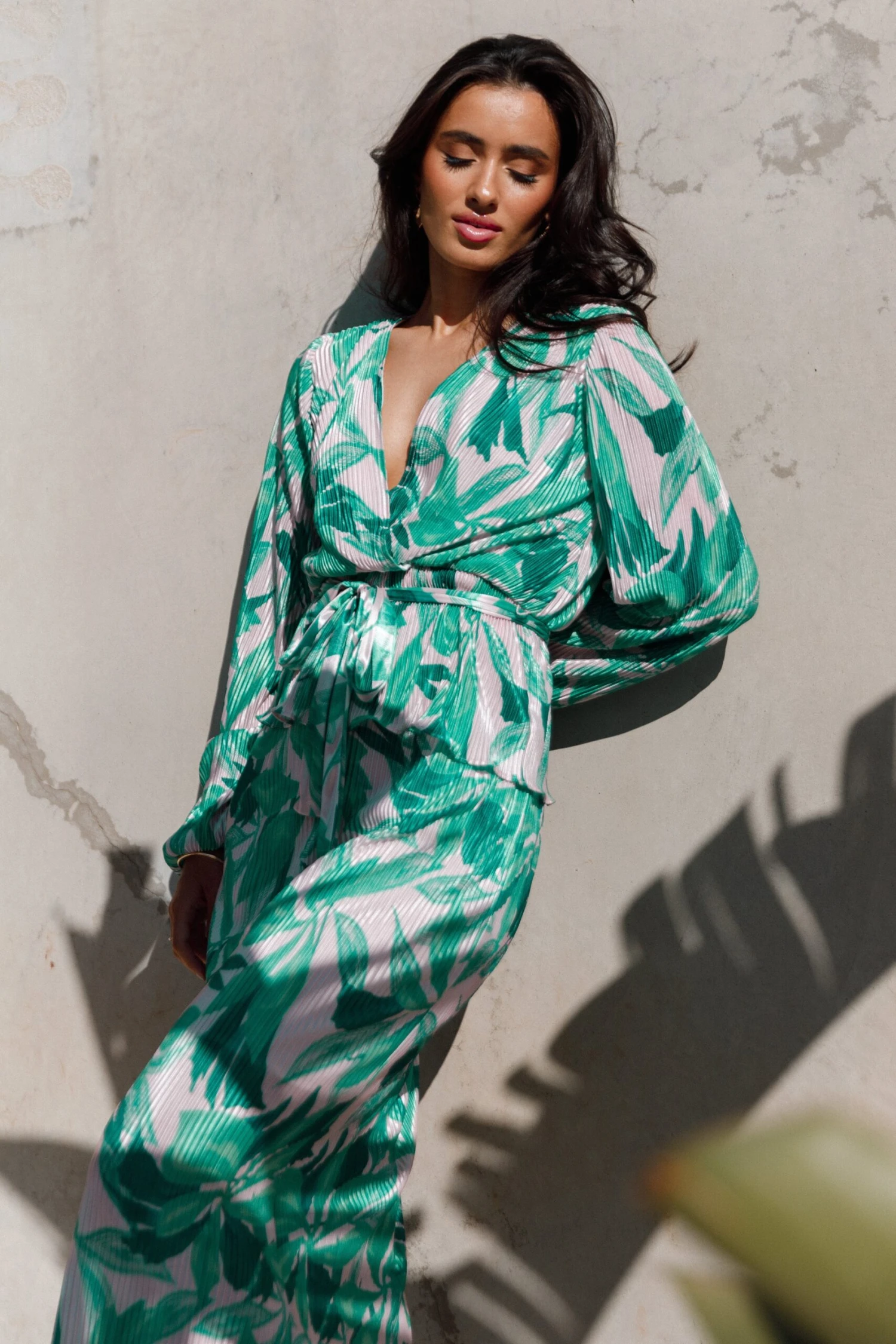 Minelli Pleat Top - Green 4 Minelli Pleat Top - Green - Image 2