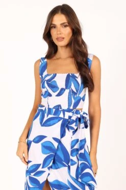 Stephanie Top - White/Blue 20 Stephanie Top - White/Blue -Clothing Discount Shop petal and pup usa tops stephanie top white blue 33612338888881